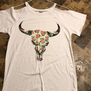 Cold shoulder tee shirt